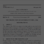 The Protection of the Sovereignty Bill 2026, Memorandum