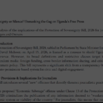 An analysis of the implications of the Protection of Sovereignty Bill, 2026 for Journalists, Media Managers and Owners.