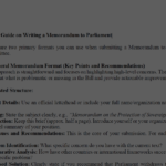 Quick Guide on Writing a Memorandum to Parliament.